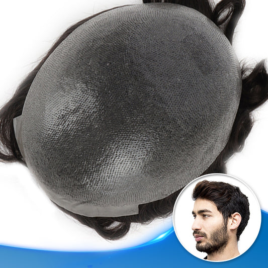 0.04-0.05mm Thin Skin Hair Replacement For Men Single Knot Toupee Hair Pieces - Yiyohair