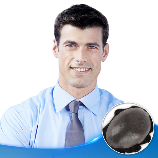 0.10-0.12mm Thick Skin Hair Systems For Men V-looped Durable Hair Unit - Yiyohair