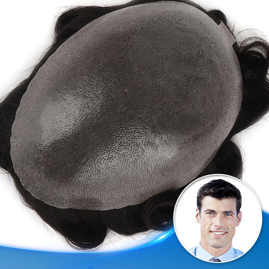 0.10-0.12mm Thick Skin Hair Systems For Men V-looped Durable Hair Unit - Yiyohair