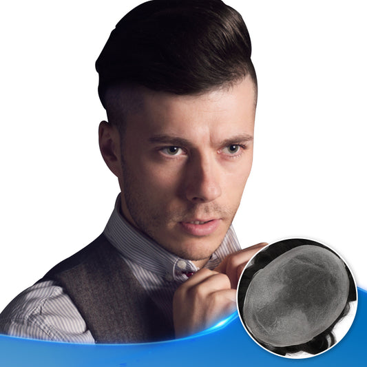 0.02-0.04mm Ultra Thin Skin Hairpieces For Men V-looped Toupee Most True Looking Hair Units - Yiyohair