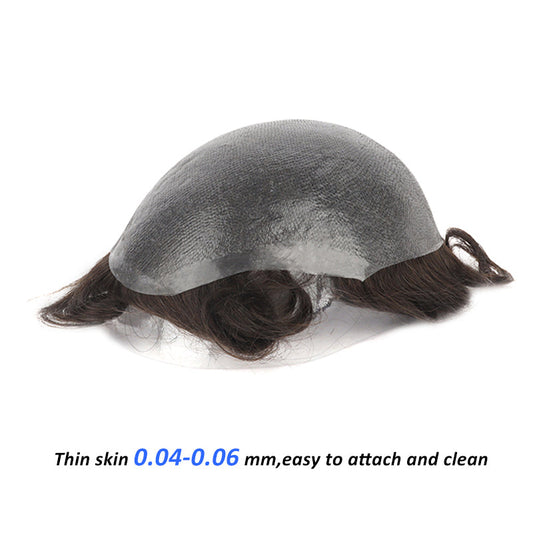 0.04-0.06mm Thin Skin V-looped Mens Hairpieces Set (Including 2 Pieces, $159 Per Unit)