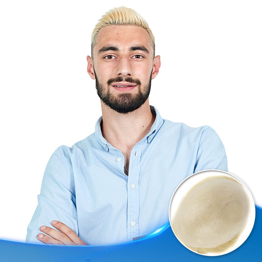 0.02-0.04mm Ultra-thin Skin Toupee For Men Most Fashionable Blond Hair Replacement Systems #613 - Yiyohair