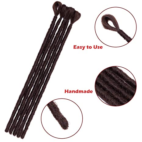 YIYO Hair Extensions 12 Inch 30 strands Soft Crochet Twist Braiding Hair for Men Faux Locs Dread Hairpieces Reggae Hippie Style Black