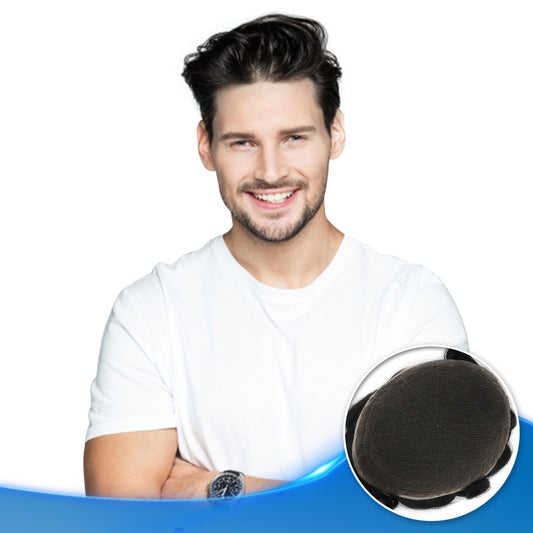 Full French Lace Hair Replacement Systems For Men Most Natural Toupee Unit Soft and Durable - Yiyohair