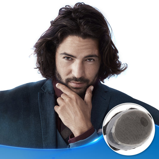 Classic Lace Hair System Front View - Yiyohair Men's Hair System