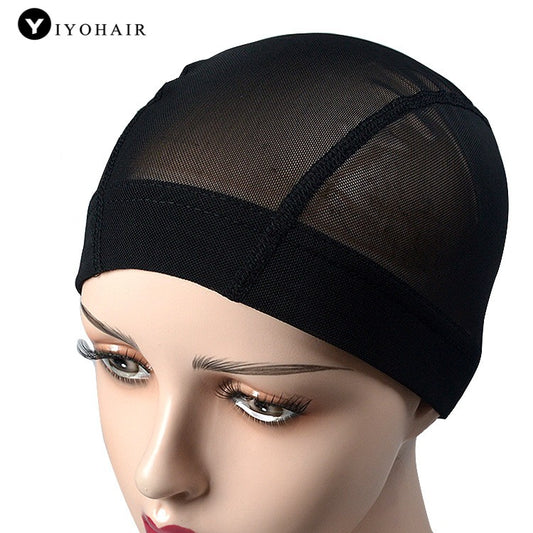 YIYO 5 Pack Dome Caps Stretchable Wigs Cap Spandex Dome Wig Caps (Clear Black)