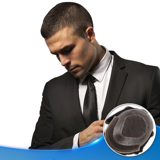 Lace Front with Fine Mono and Poly Coating Breathable and Durable Toupee For Men - Yiyohair