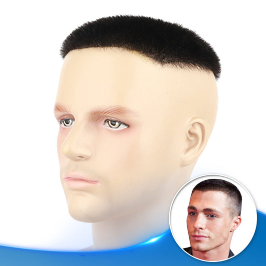 0.08-0.10mm Super Short Hair Replacement Systems For Men V-looped Clear Skin Base Toupees - Yiyohair
