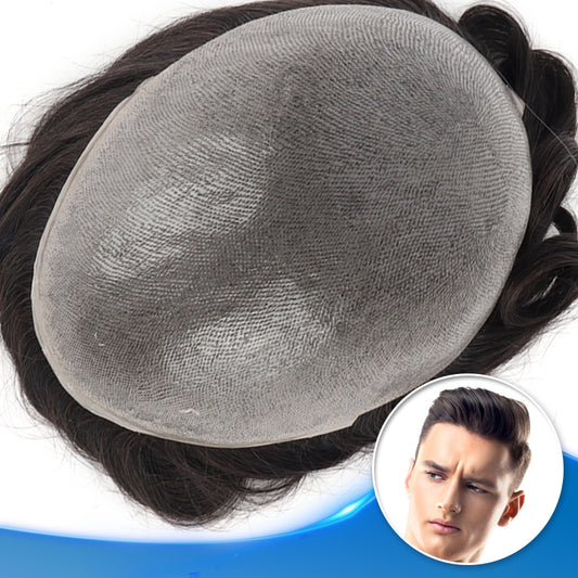 0.10-0.12mm Thickness Skin Hairpieces For Men Single Knot Durable Toupee Replacement - Yiyohair