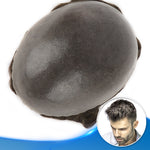 Thick Skin V-Looped Hair System (0.10-0.12mm) Top View - Yiyohair Men's Hair System