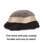 Mono with Poly Coating Hair System Side View - Yiyohair Men's Hair System