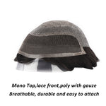 Lace Front with Fine Mono and Poly Coating Breathable and Durable Toupee For Men Back View - Yiyohair