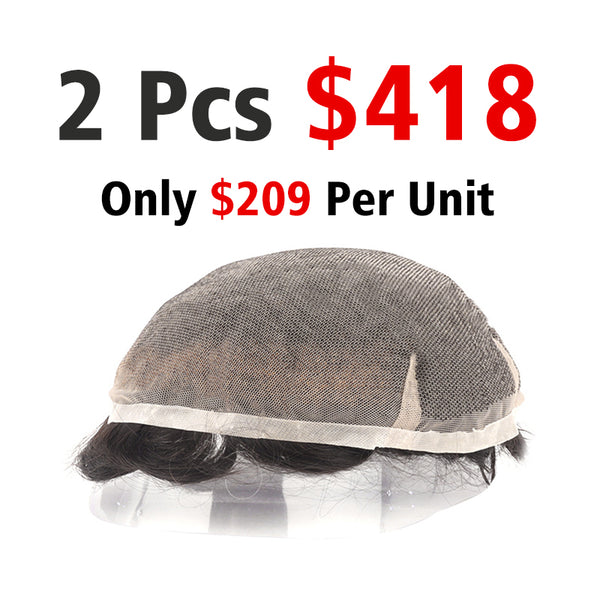 Full Lace Hair Pieces For Men Soft and Breathable Toupee Set (Including 2 Pieces, $209 Per Unit)