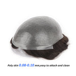 Poly Skin V-Looped Hair System (0.08-0.10mm) Back View - Yiyohair Men's Hair System