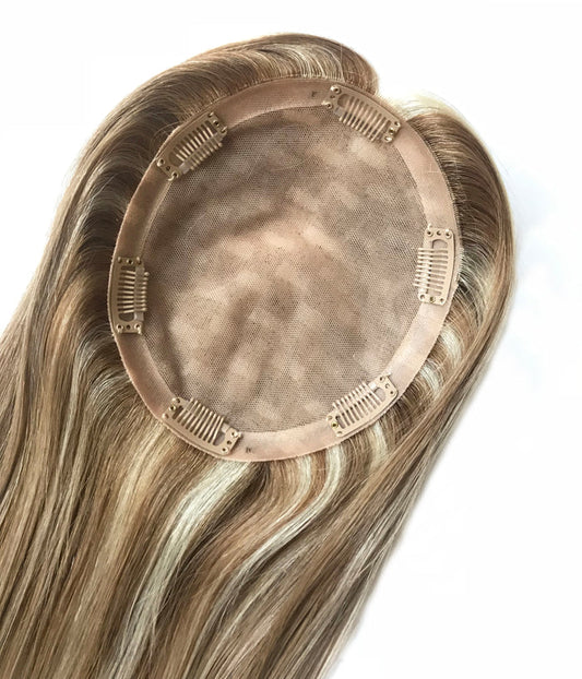 YIYO False Hair Full Silk Base Womens Hair Replacement Systems Popular Human Hair Toppers