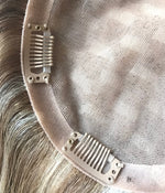 False Hair Full Silk Base Womens Hair Replacement Systems Popular Human Hair Toppers Side View - Yiyohair