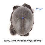 Thick Skin V-Looped Hair System (0.10-0.12mm) Close-up Detail - Yiyohair Men's Hair System