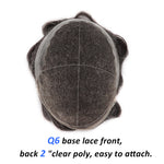 Gray Lace Front Hair System Close-up Detail - Yiyohair Men's Hair System