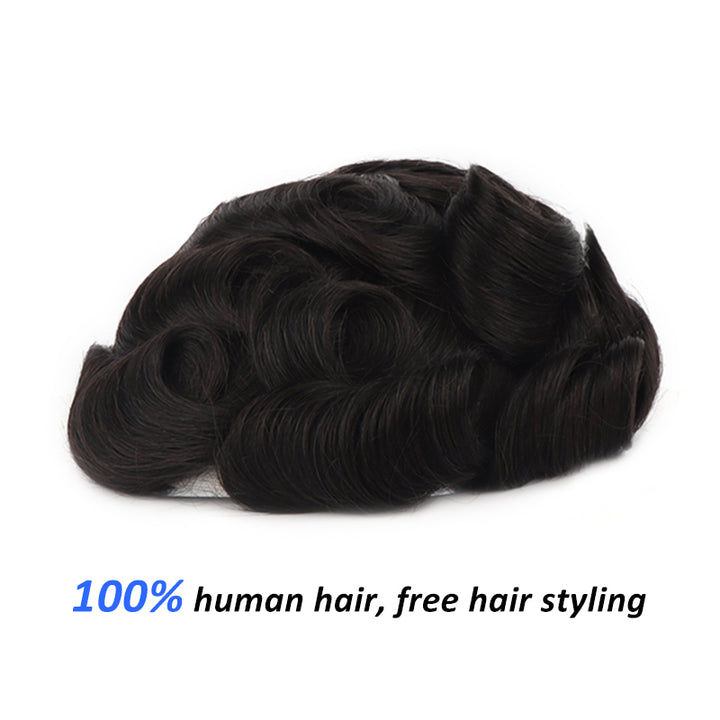 Lace Front with Fine Mono and Poly Coating Breathable and Durable Toupee For Men - Yiyohair