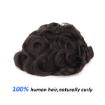 Thick Skin Single Knot Hair System (0.10-0.12mm) Back View - Yiyohair Men's Hair System