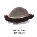 African American Mens Full lace Hairpieces Best Air Permeability 8mm Curl Toupee Hair Units Back View - Yiyohair