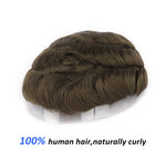 Thick Skin V-Looped Hair System (0.10-0.12mm) Back View - Yiyohair Men's Hair System