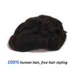 Q6 Lace Front Hair System Back View - Yiyohair Men's Hair System