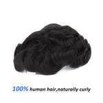 Durable Skin Single Knot Hair System (0.08-0.10mm) Side View - Yiyohair Men's Hair System