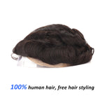 Lace Front with Poly Coating Hair System Back View - Yiyohair Men's Hair System