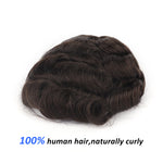 Poly Skin V-Looped Hair System (0.08-0.10mm) Close-up Detail - Yiyohair Men's Hair System