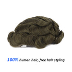 Lace Front + Mono + Poly Hair System Back View - Yiyohair Men's Hair System