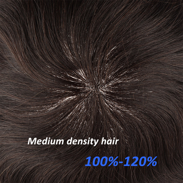 Silk Top Toupee For Men Injected Thin Skin with French Lace front Hair Replacement Systems Unit - Yiyohair