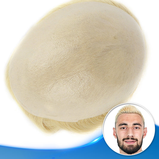 0.02-0.04mm Ultra-thin Skin Toupee For Men Most Fashionable Blond Hair Replacement Systems #613 - Yiyohair