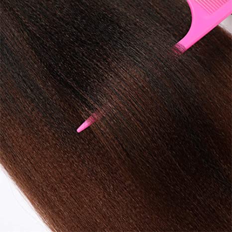 YIYO Human Braiding Hair Extension Ombre Natural Black To Brown Crochet Braiding Hair 20 Inch 8 Packs Hot Water