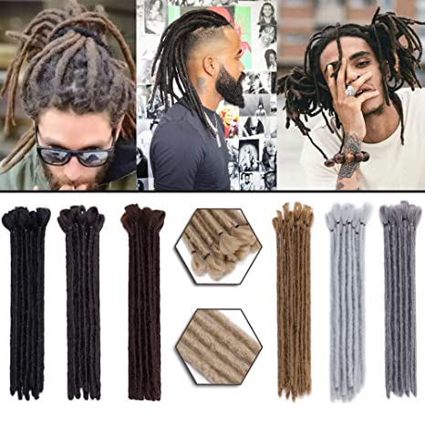 YIYO Hair Extensions 12 Inch 30 strands Soft Crochet Twist Braiding Hair for Men Faux Locs Dread Hairpieces Reggae Hippie Style Black
