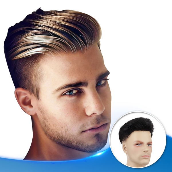 0.04-0.06mm Thin Skin Hair Systems For Men V-looped Toupee Undetectable Hairline - Yiyohair