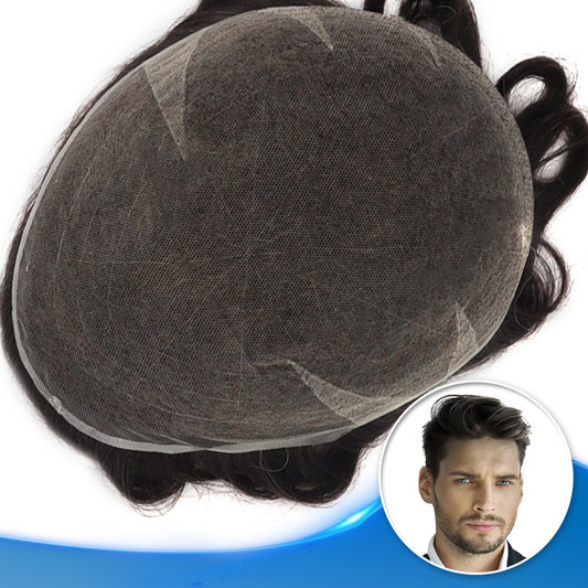 Full French Lace Hair System Top View - Yiyohair Men's Hair System