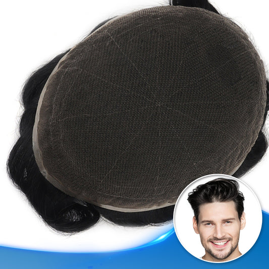 Full French Lace Hair Replacement Systems For Men Most Natural Toupee Unit Soft and Durable - Yiyohair