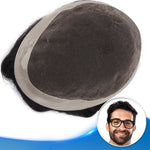 Fine Mono Hair System with PU Perimeter Top View - Yiyohair Men's Hair System
