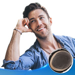 Mono with Poly Coating Hair System Front View - Yiyohair Men's Hair System