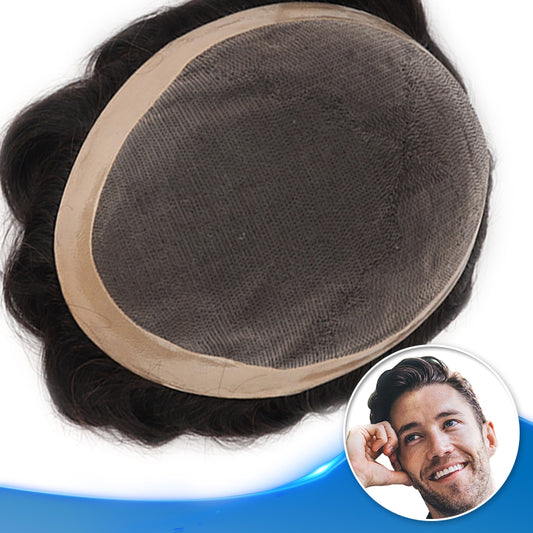 Mono with Poly Coating Hair System Top View - Yiyohair Men's Hair System