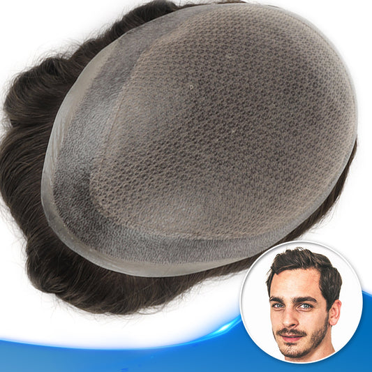 Silk Top Toupee For Men Injected Thin Skin with French lace and Diamond Lace Hairpieces #3 - Yiyohair