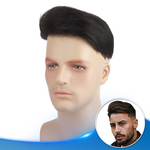 Poly Skin V-Looped Hair System (0.08-0.10mm) Top View - Yiyohair Men's Hair System