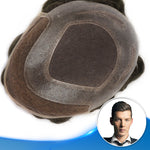 Lace Front + Mono + Poly Hair System Top View - Yiyohair Men's Hair System