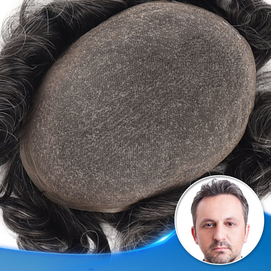 Full Swiss Lace Hair System Top View - Yiyohair Men's Hair System
