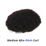 Afro Curl 4mm Toupee For Men Natural Looking Full Lace Human Hair Replacement Systems Side View - Yiyohair