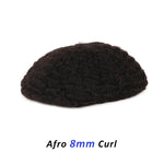 African American Mens Full lace Hairpieces Best Air Permeability 8mm Curl Toupee Hair Units Side View - Yiyohair